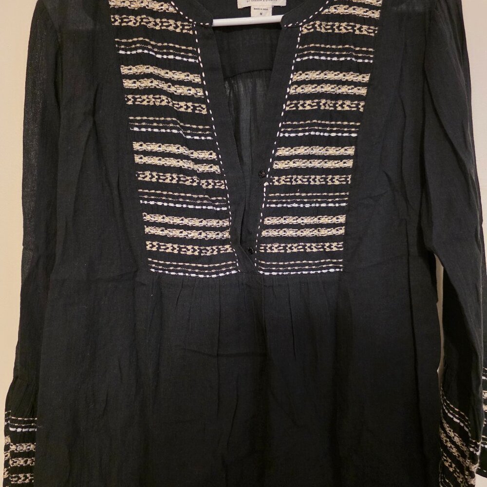 Velvet By Graham and Spencer Size M Peasant Blouse Boho